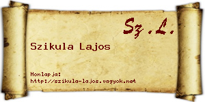 Szikula Lajos névjegykártya